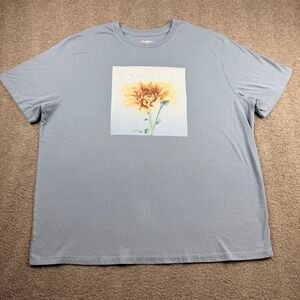 Goodfellow & Co Men's XXL Blue Flower Graphic Tee T-Shirt Short Sleeve Cotton